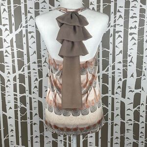 Silk Twill Ruffle Back Tank Top M